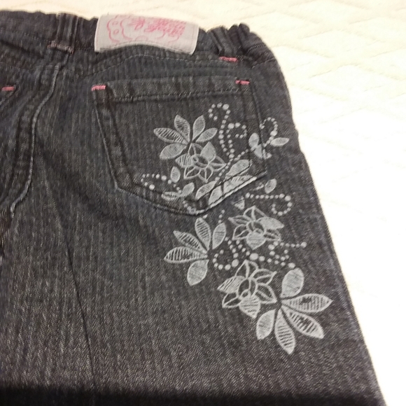 Calvin Klein pinstripe jeans with flowers - Picture 2 of 9